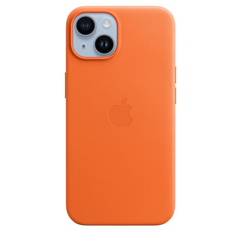 Apple iPhone 14 Leather Case with MagSafe Orange