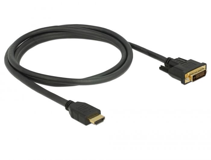 DeLock HDMI to DVI-D (Dual Link) (24+1) cable bidirectional 1,5m Black