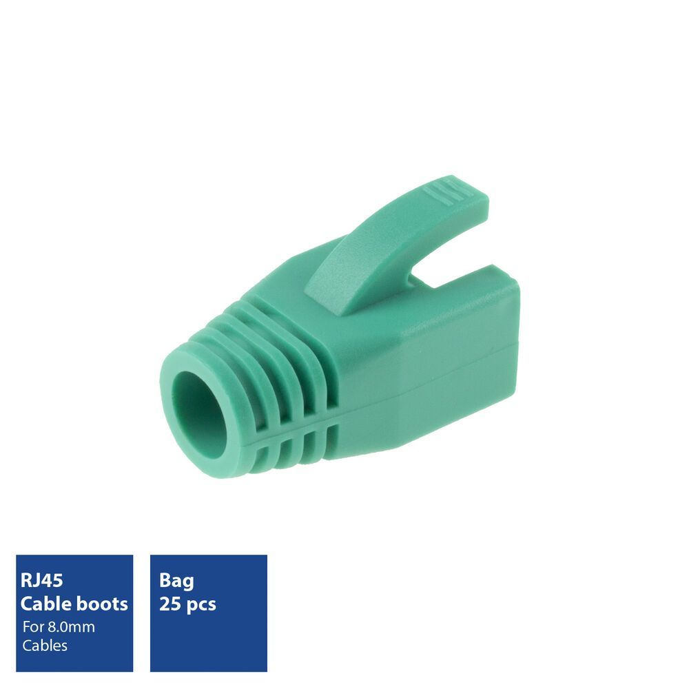 ACT RJ45 boot for 8.0 mm cable Green