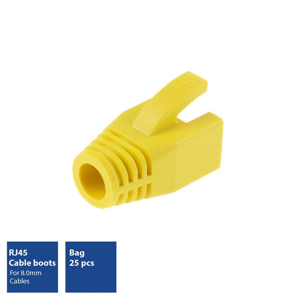 ACT RJ45 boot for 8.0 mm cable Yellow