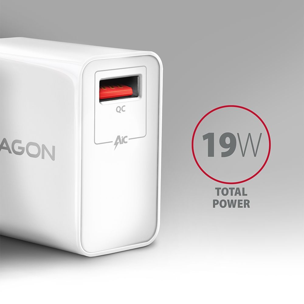 AXAGON ACU-QC19W Wall Charger Quick Charger 3.0 19W White