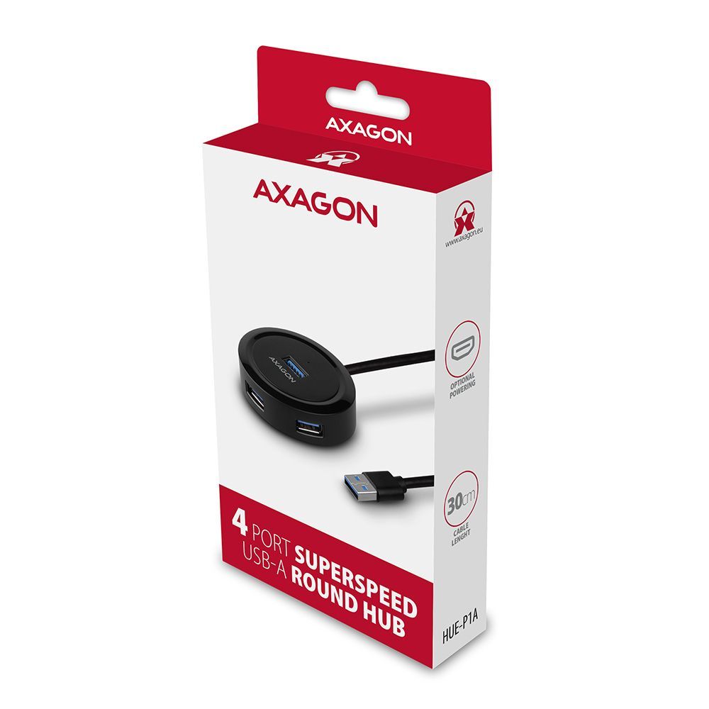 AXAGON HUE-P1A USB3.2 Hub 4-port black