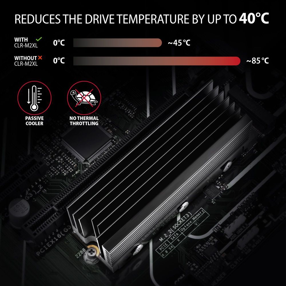 AXAGON CLR-M2XL heatsink for M.2 SSD