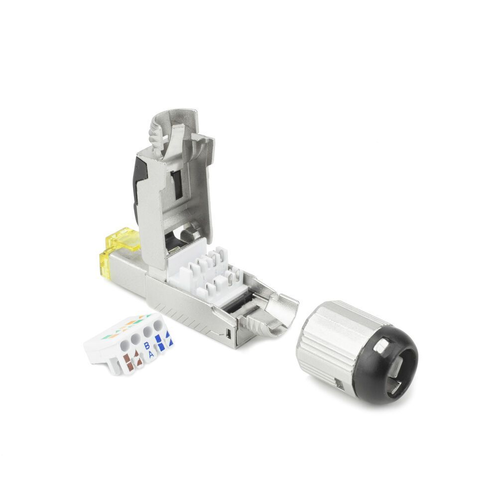 ACT Field termination plug RJ45 CAT6A shielded, toolless, 4PPoE 100W