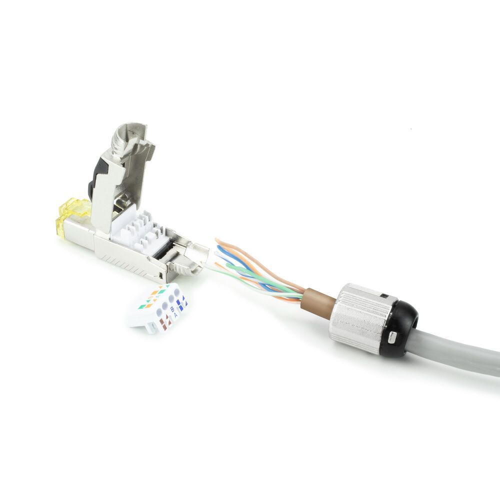 ACT Field termination plug RJ45 CAT6A shielded, toolless, 4PPoE 100W