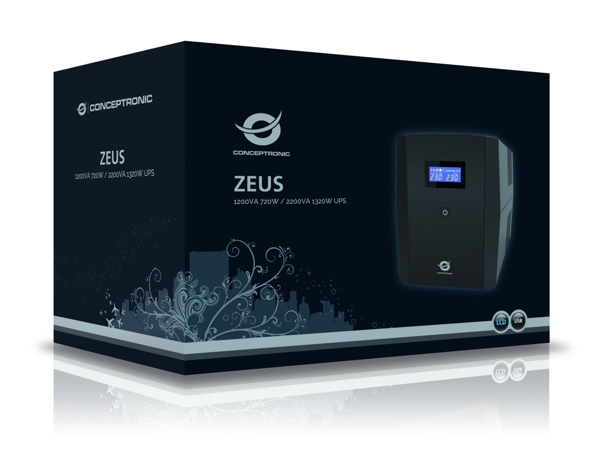 Conceptronic ZEUS04EM 2200VA 1320W UPS IEC Schuko