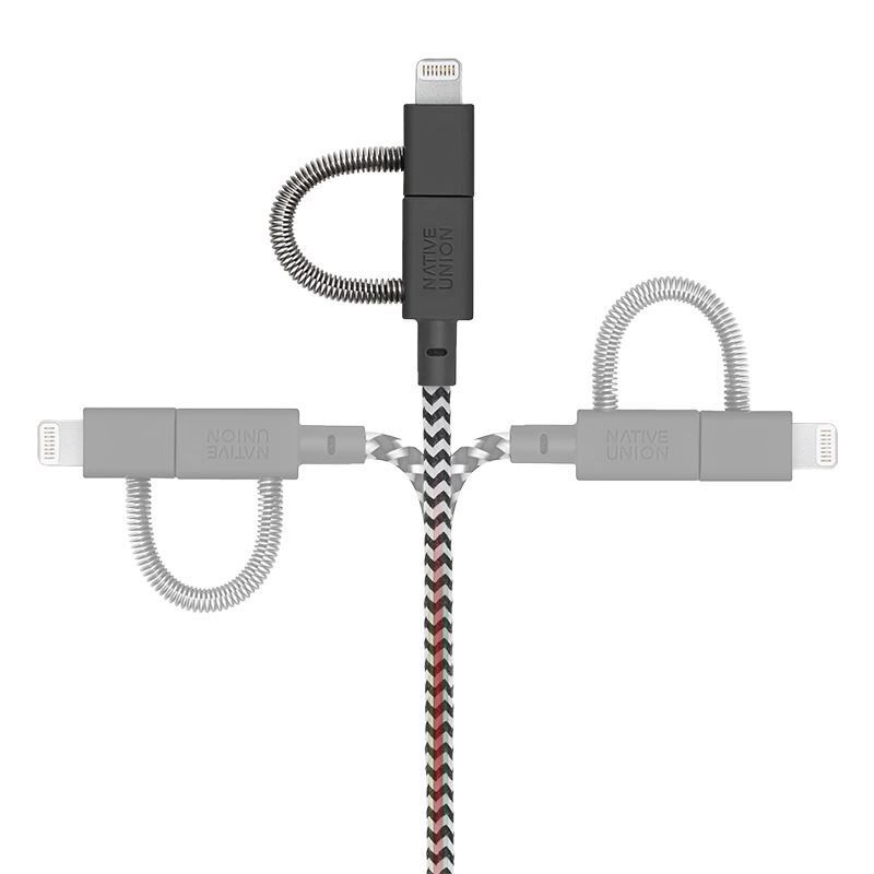 Native Union Belt Universal Cable (USB-C – Lighting/USB-C) 1.8m, zebra