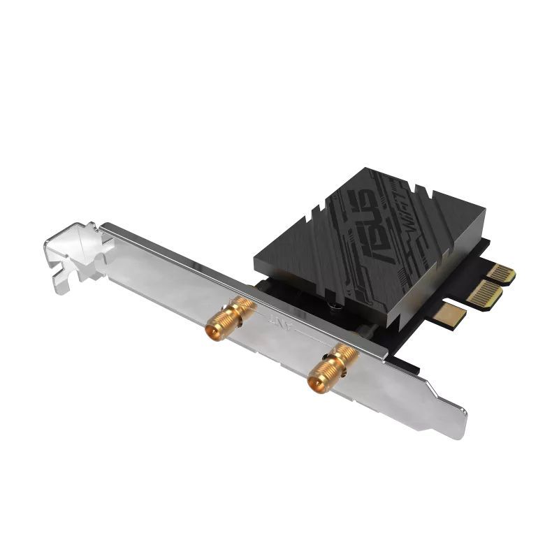 Asus PCE-BE92BT WiFi 7 PCI-E Adapter with 2 external antennas and magnetized base