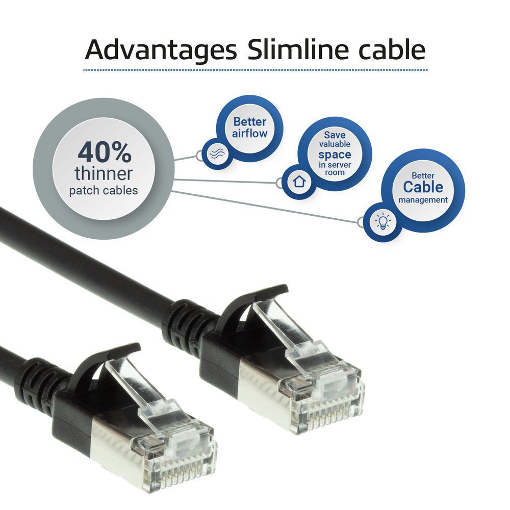 ACT CAT6A U-FTP Patch Cable 0,15m Black