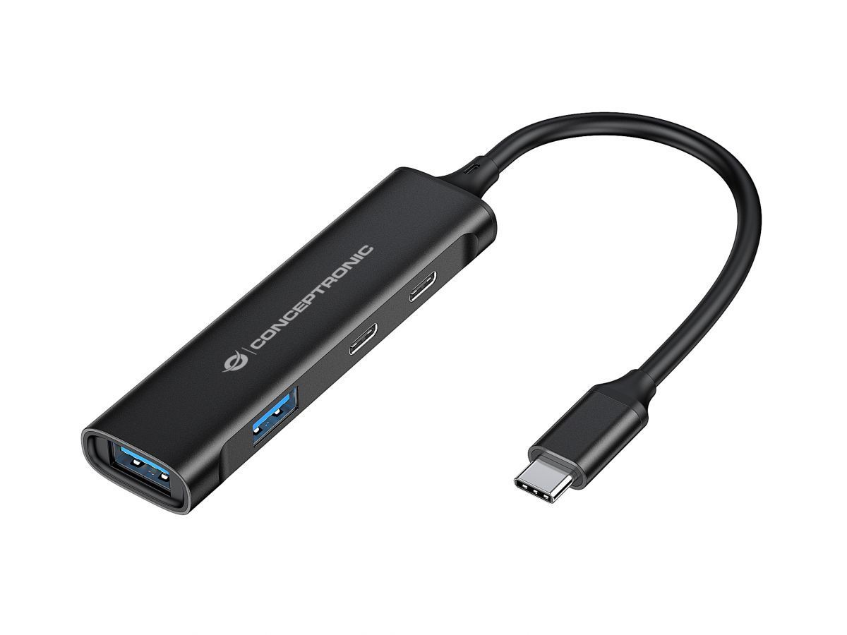 Conceptronic HUBBIES12B 4-Port USB 3.2 Gen 1 Hub Black