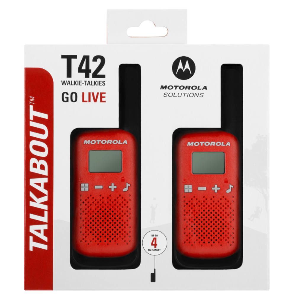 Motorola Talkabout T42 Dual Walkie-Talkie (2 Pcs) Red