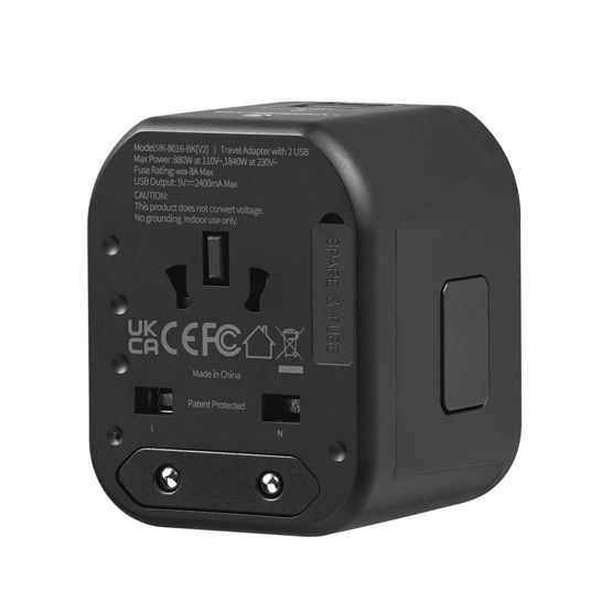 Volkano Universal Travel Charger Black