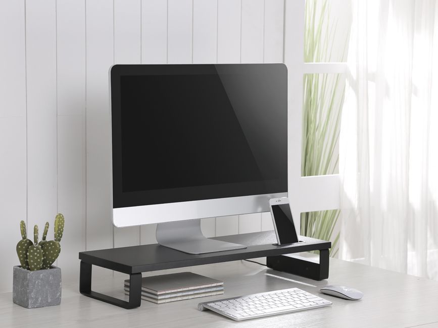 EQuip Desktop Monitor Stand with USB Black