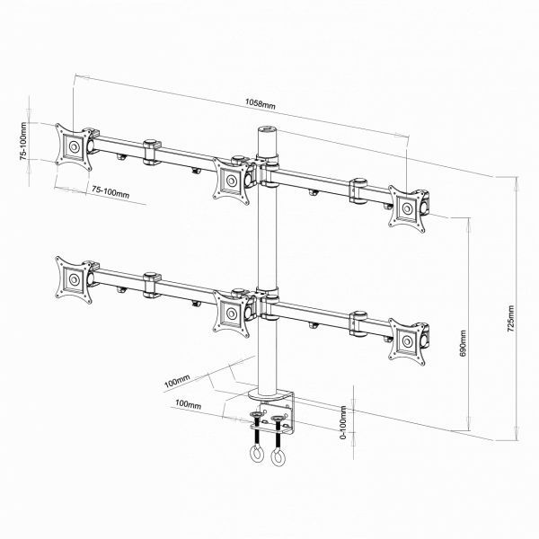 SBOX LCD-352/6 Desktop Mount