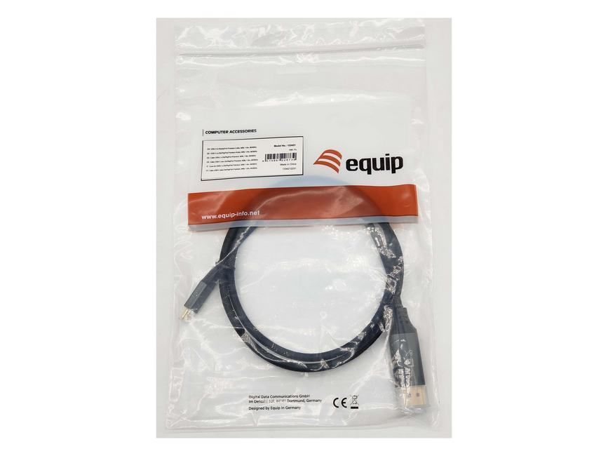 EQuip USB-C to DisplayPort 8K/60Hz cable 1m Black