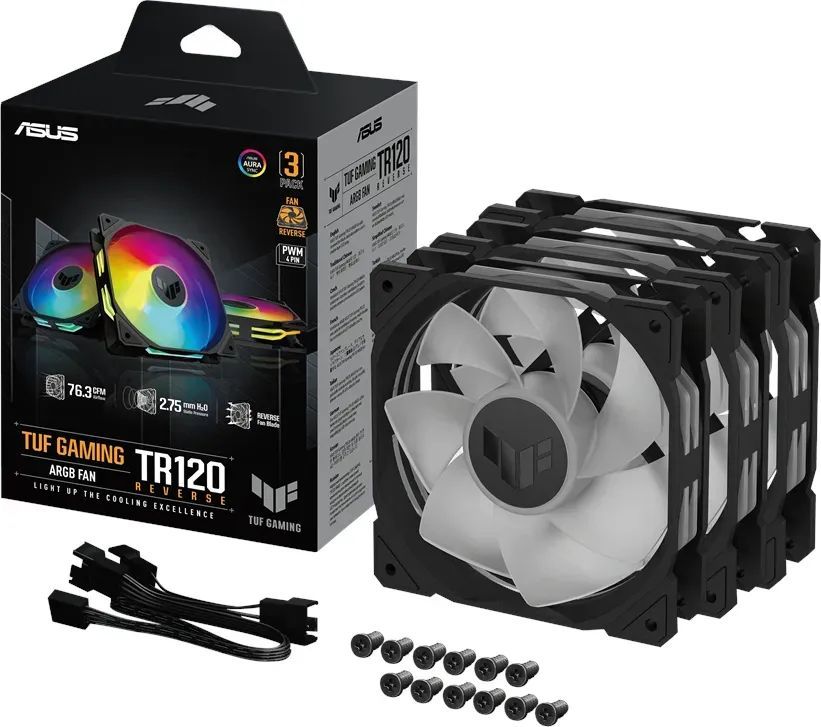 Asus TUF Gaming TR120 ARGB Reverse Triple Pack Black