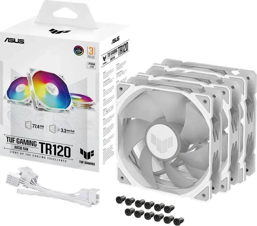 Asus TUF Gaming TR120 ARGB Triple Pack White