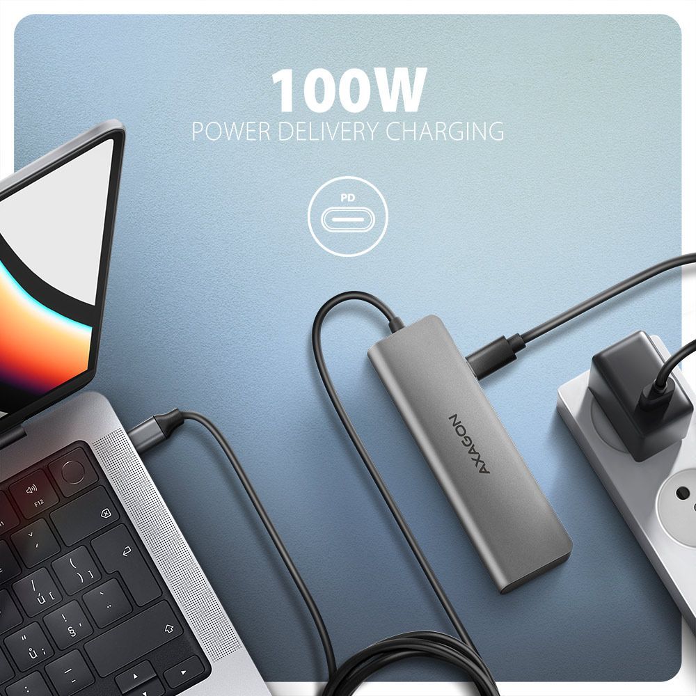 AXAGON HMC-5H USB-C 5Gbps 5in1 hub Silver