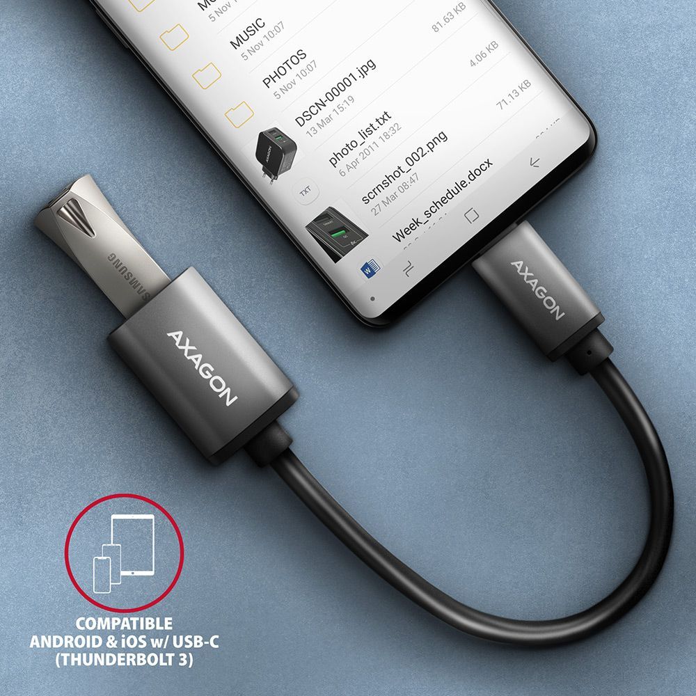 AXAGON RUCM-AFAC USB-C > USB-A Adapter Silver