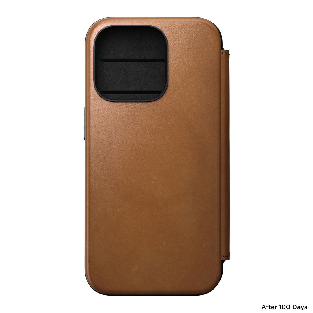 Nomad iPhone 15 Pro Modern Leather Folio English Tan