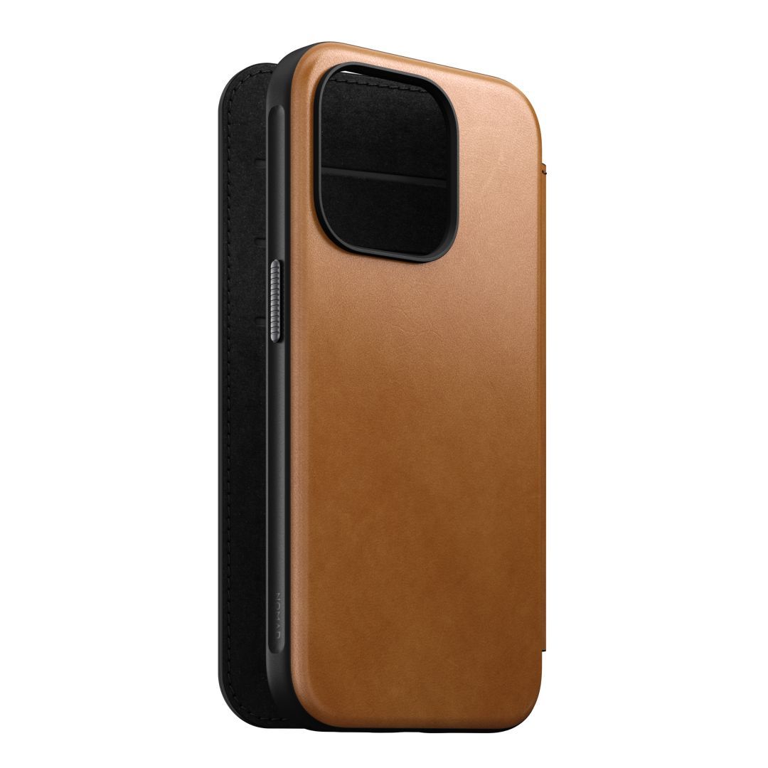 Nomad iPhone 15 Pro Modern Leather Folio English Tan