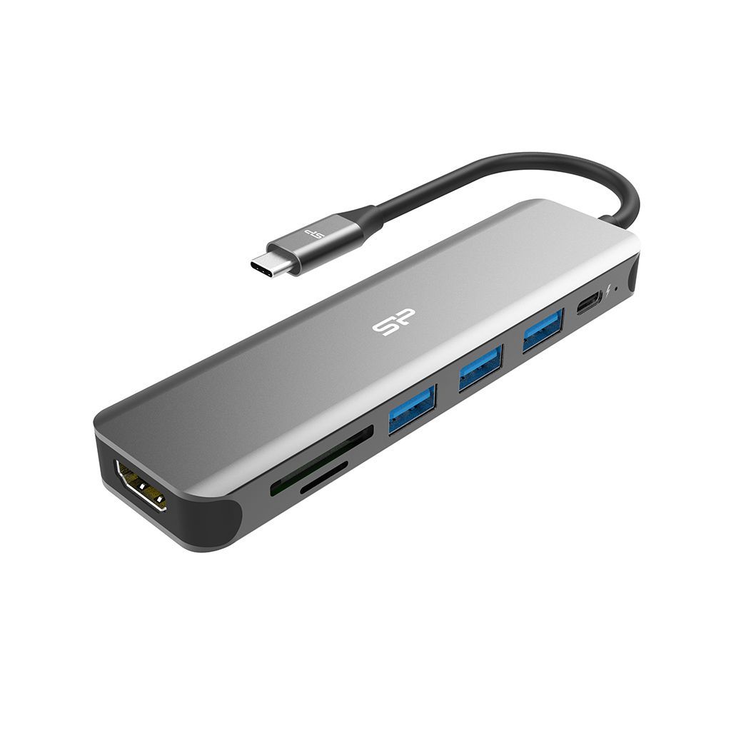 Silicon Power Boost SU20 USB/Type-C Hub Grey