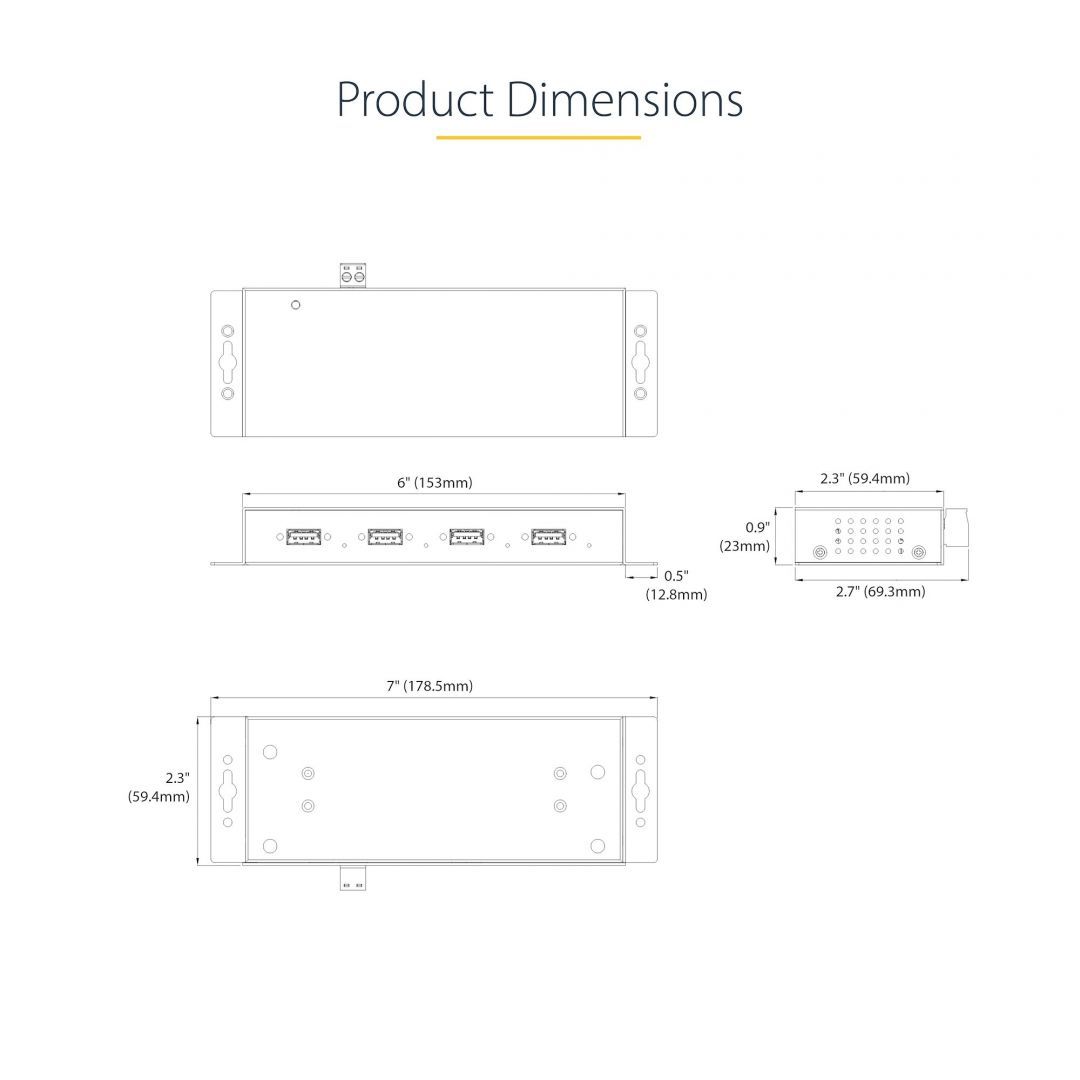 Startech 4-portos USB3.0 HUB Aluminum