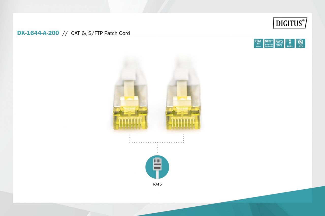 Digitus CAT6A S-FTP Patch Cable 20m Grey