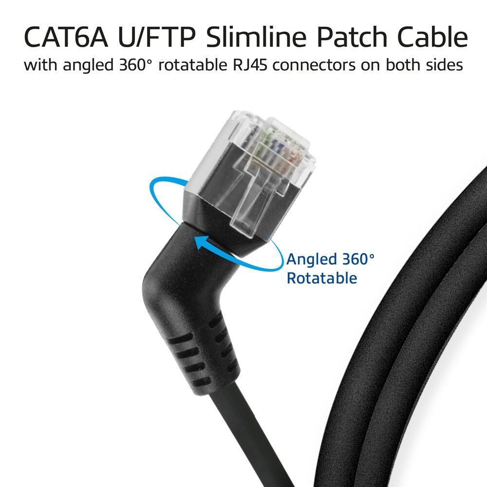 ACT CAT6A U-FTP Patch Cable 1,5m Black