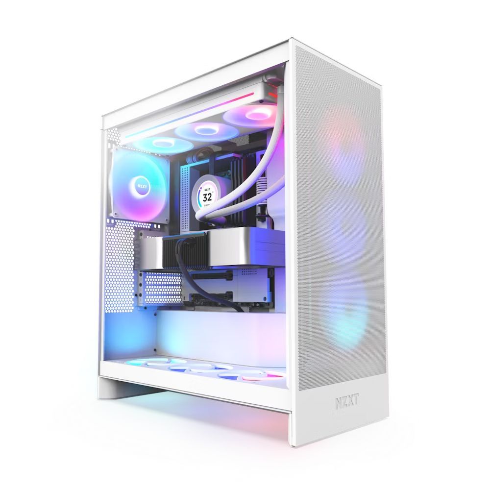 NZXT H7 Flow RGB (2024) Tempered Glass Matte White