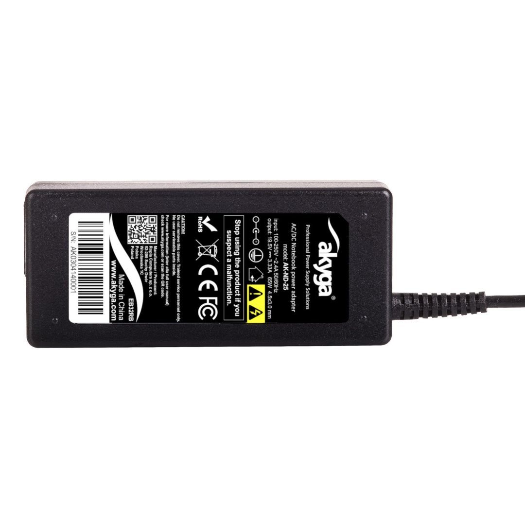 Akyga AK-ND-25 19,5V / 3,33A 65W 4,5x3mm HP hálózati notebook töltő