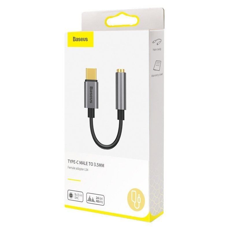 Baseus L54 USB-C - Mini Jack 3,5 mm Audioadapter 0,9m Grey