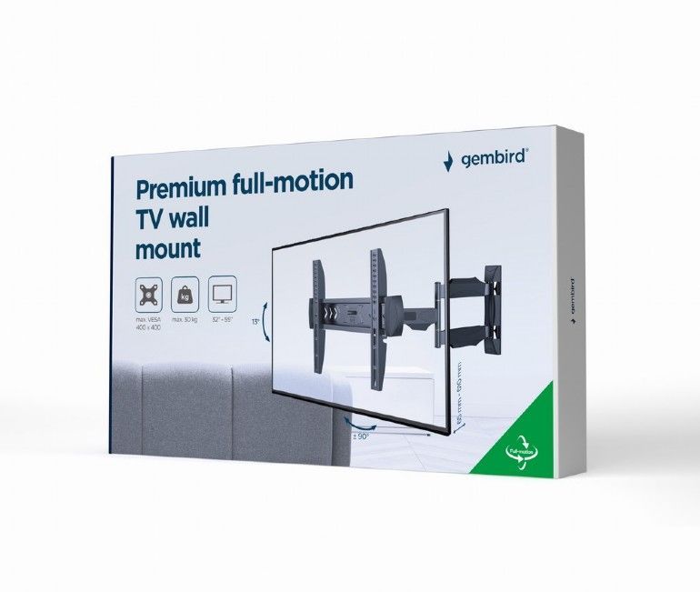 Gembird WM-55ST-02 Premium full-motion TV wall mount 32”-55” Black