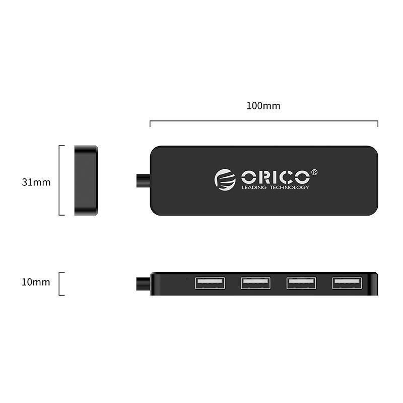 Orico 4 Ports USB2.0 HUB Black