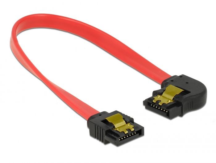 DeLock SATA 6 Gb/s Cable straight to left angled 20cm Red