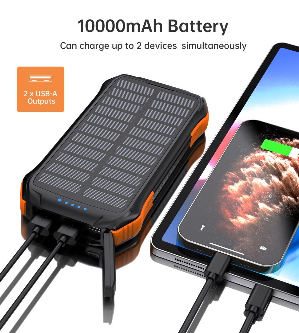 Choetech B658 10000mAh Solar PowerBank Black/Orange