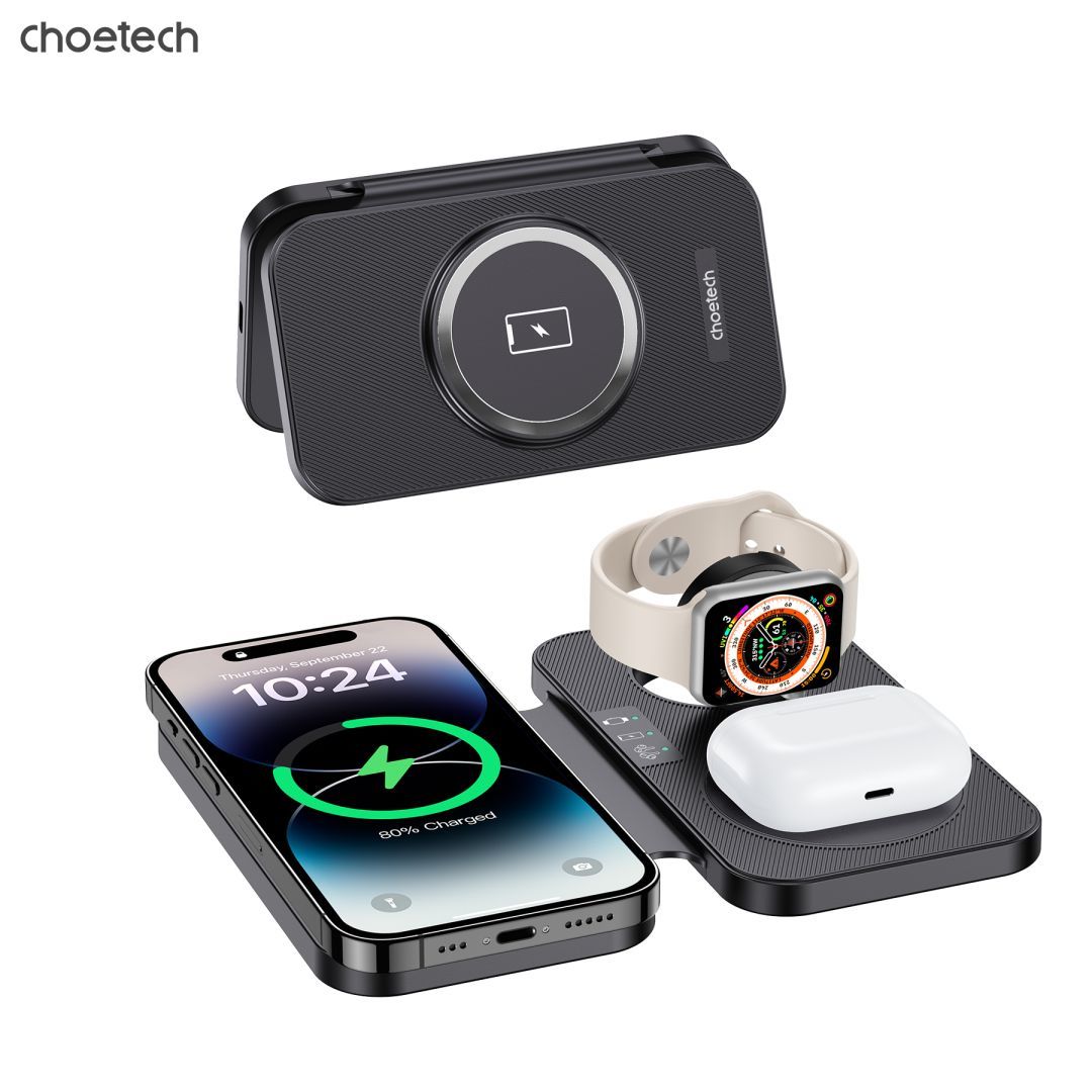 Choetech T616-FBK 3in1 Wireless Charger White