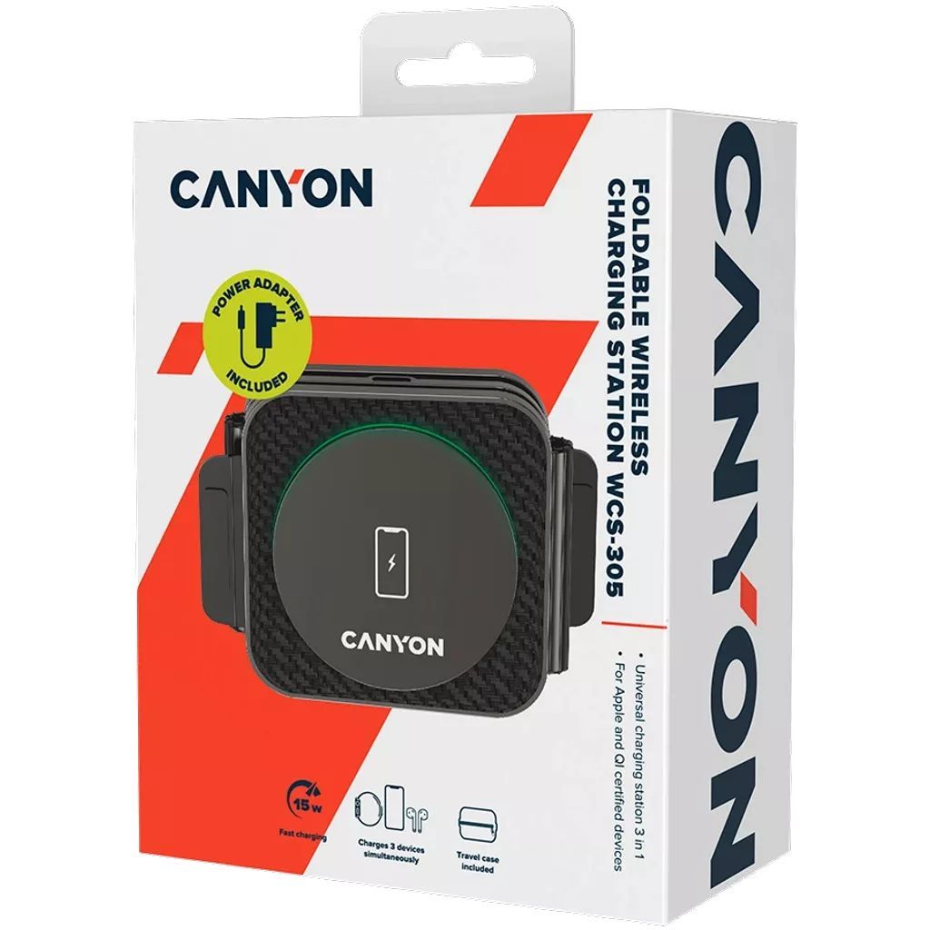 Canyon CNS-WCS305B Wireless Charging Station Foldable Black