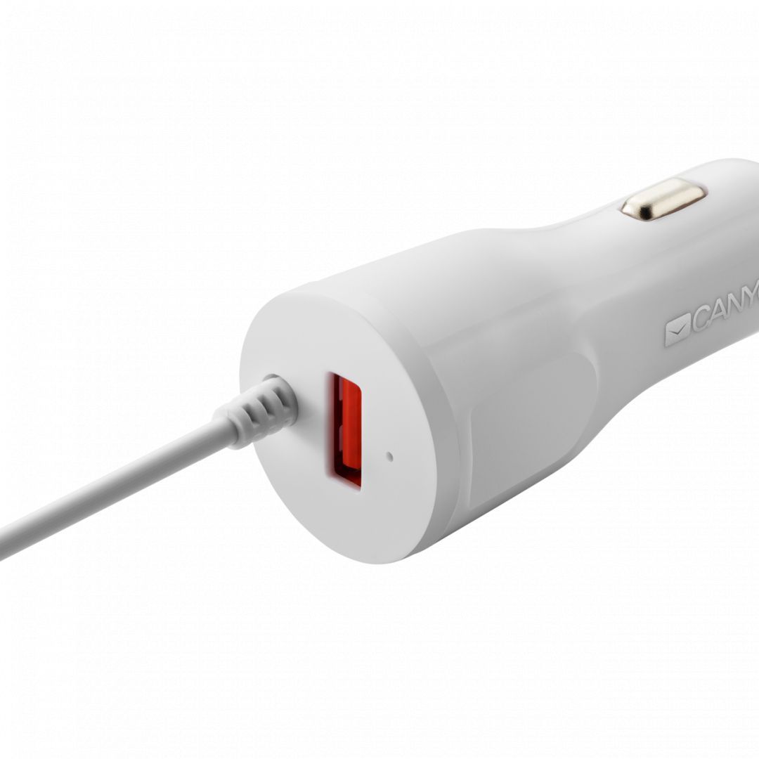 Canyon CNE-CCA033W Car Charger with built-in Lightning cable White