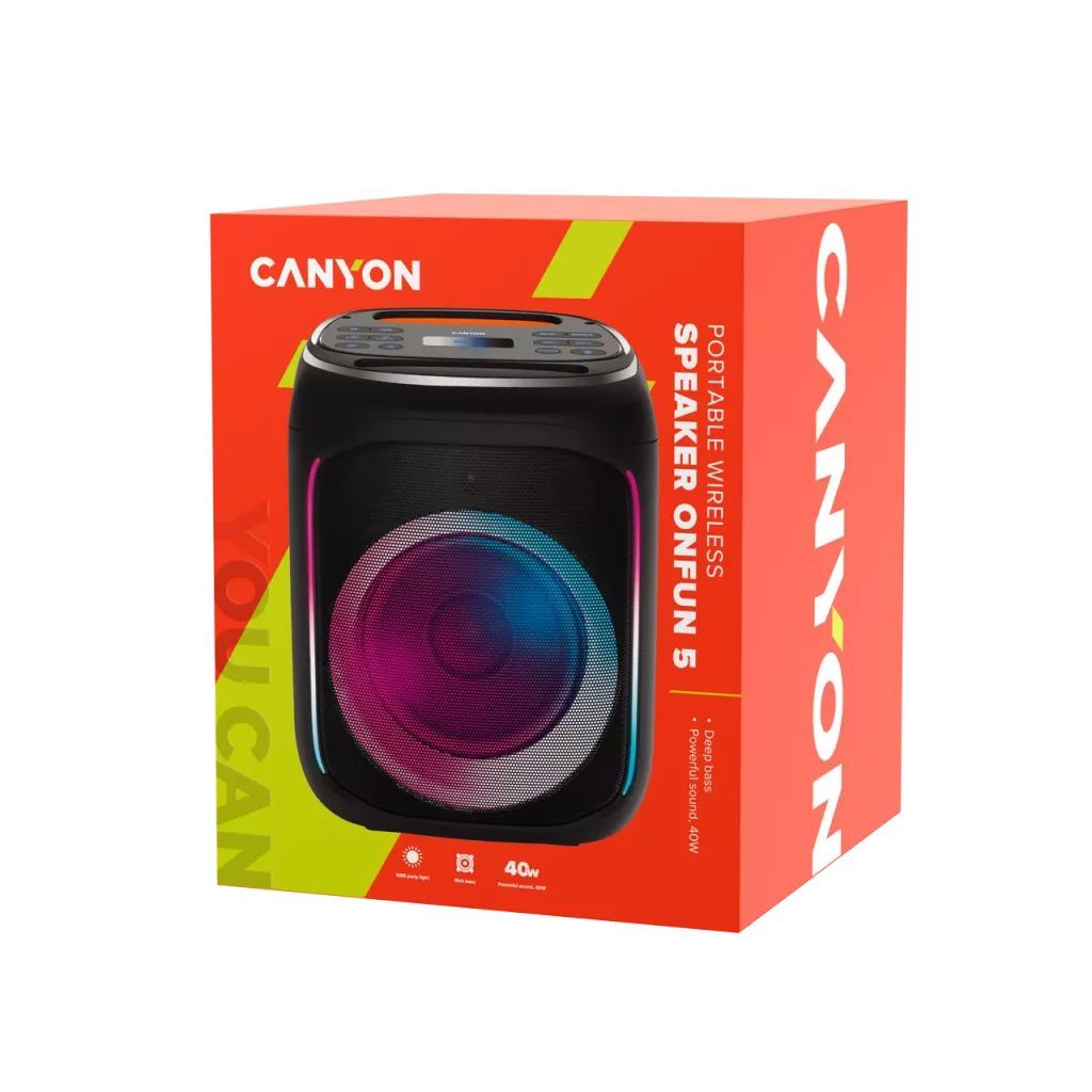 Canyon BSP- 5 Bluetooth Party Speaker OnFun 5 Black