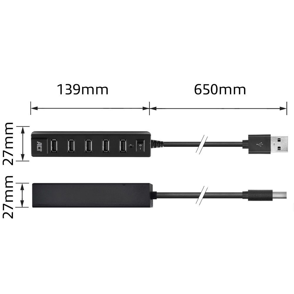 ACT AC6215 USB Hub 7 port with on and off switch