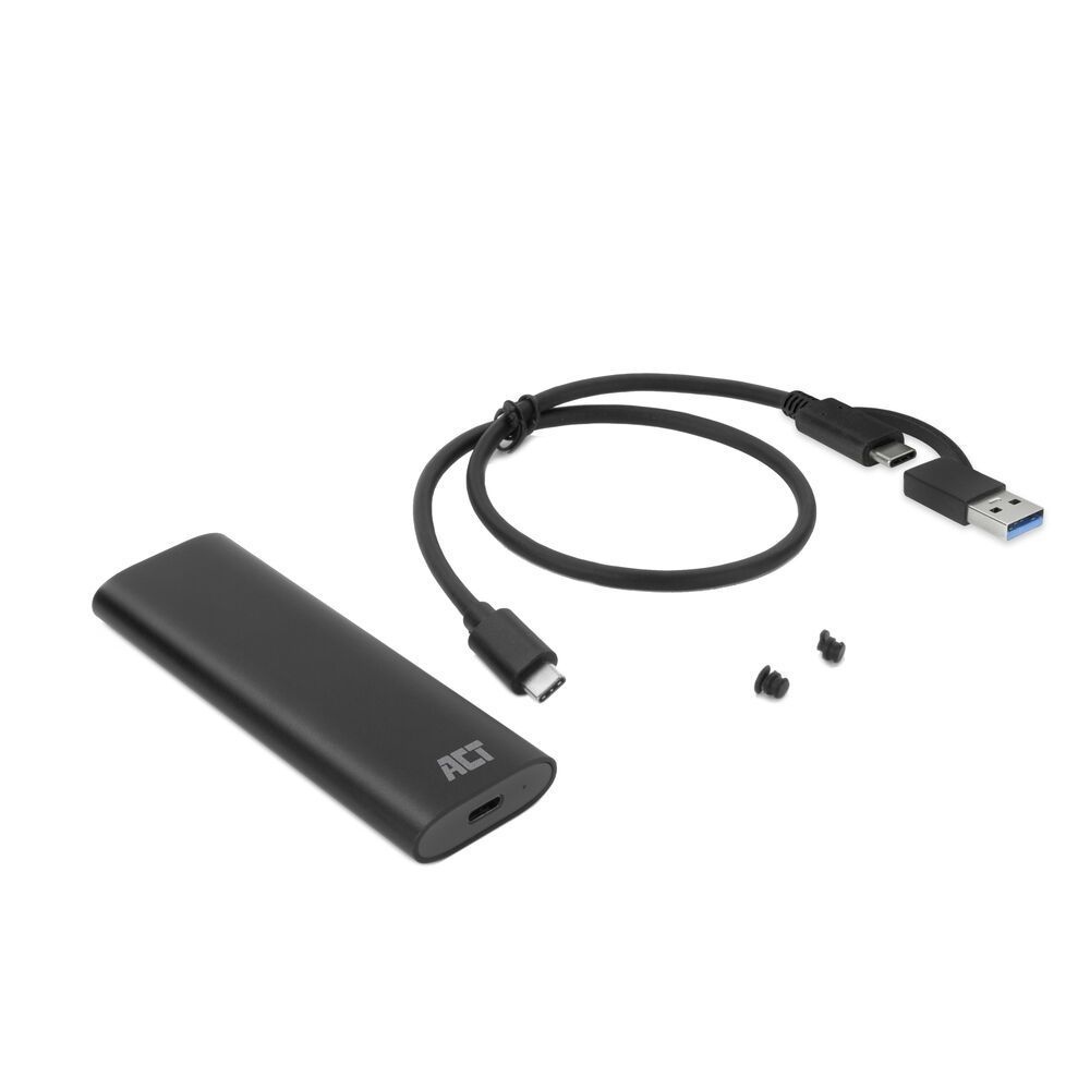 ACT AC1615 USB-C M.2 NVMe / PCIe SSD Enclosure tool-free Black