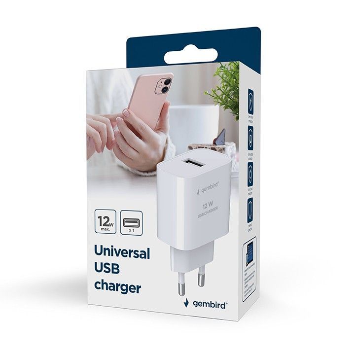 Gembird Universal USB Charger White