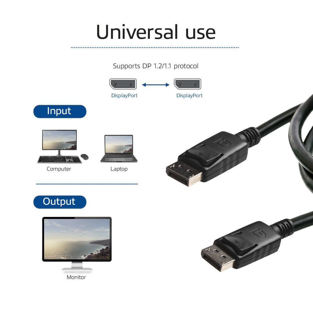 ACT DisplayPort cable male to male 3m Black