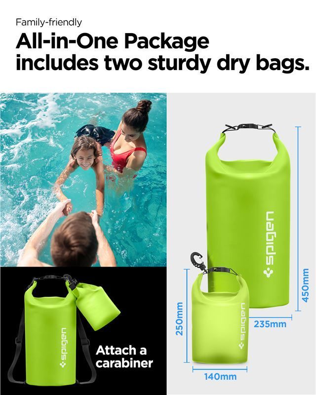 Spigen Aqua Shield WaterProof Dry Bag 20L + 2L A630 Cactus Green