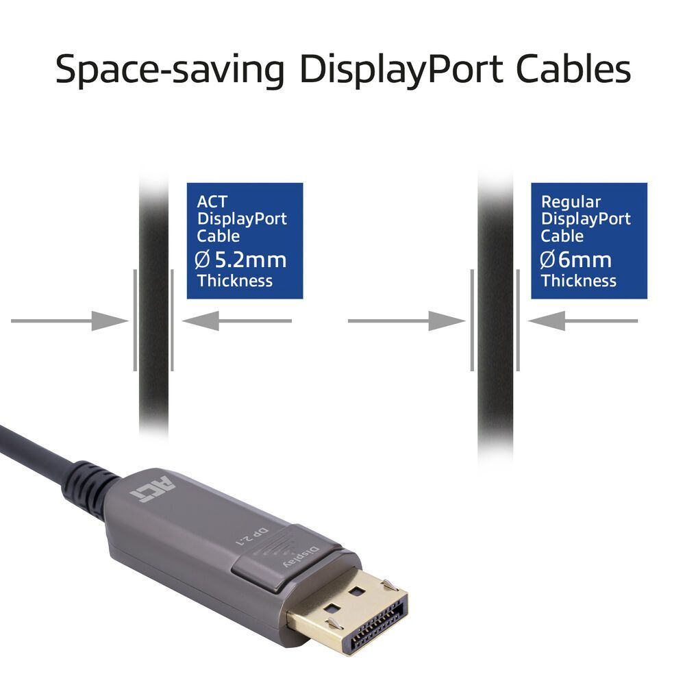 ACT DisplayPort 8K Active Optical Cable male/male 15m Black