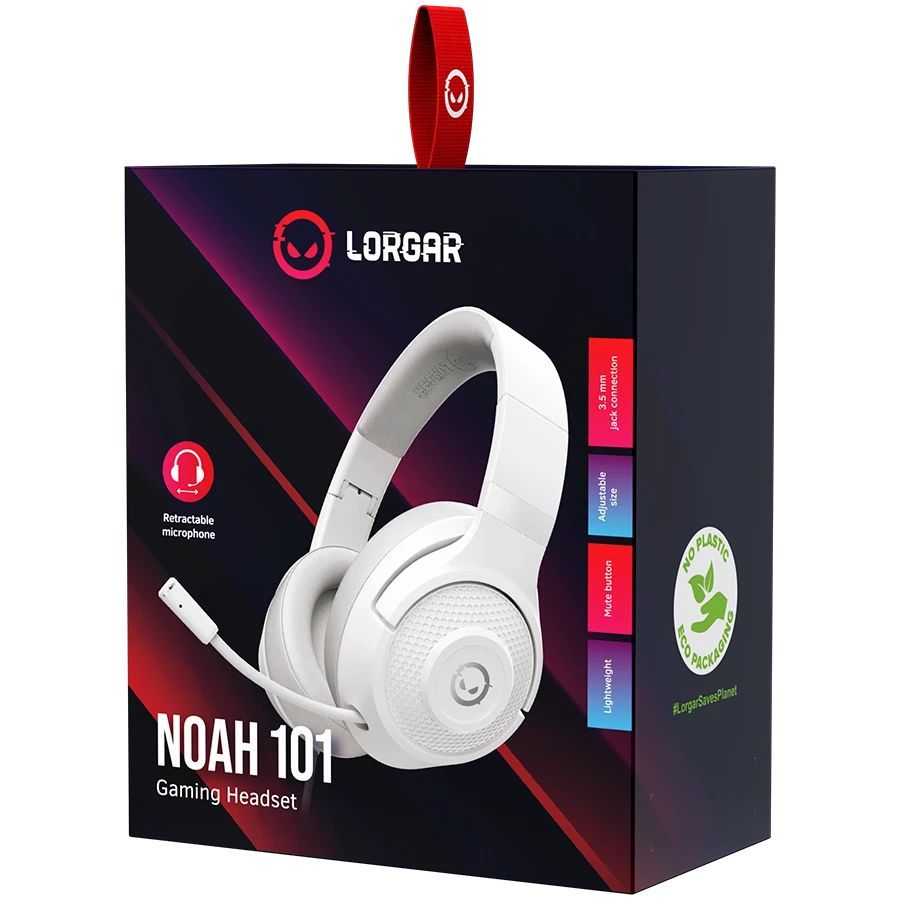 LORGAR Noah 101 Gaming Headset Headset White