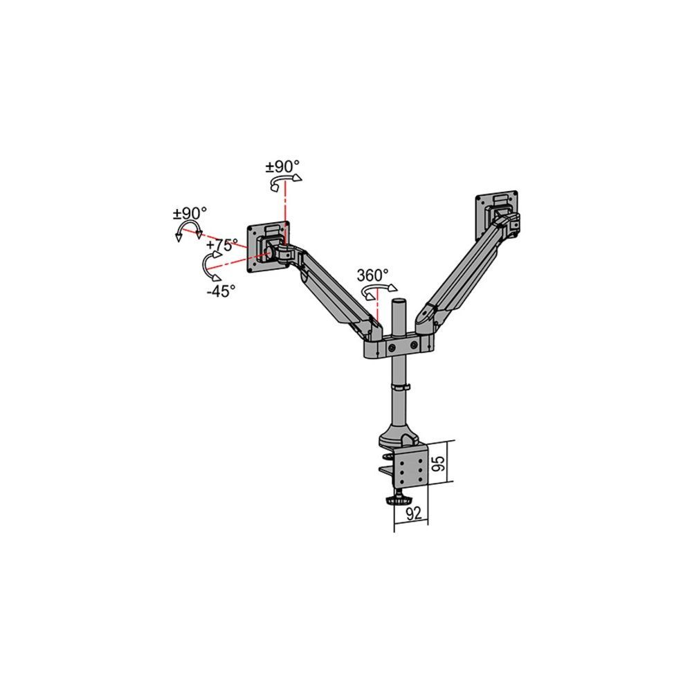 Multibrackets M VESA Gas Lift Arm Dual White