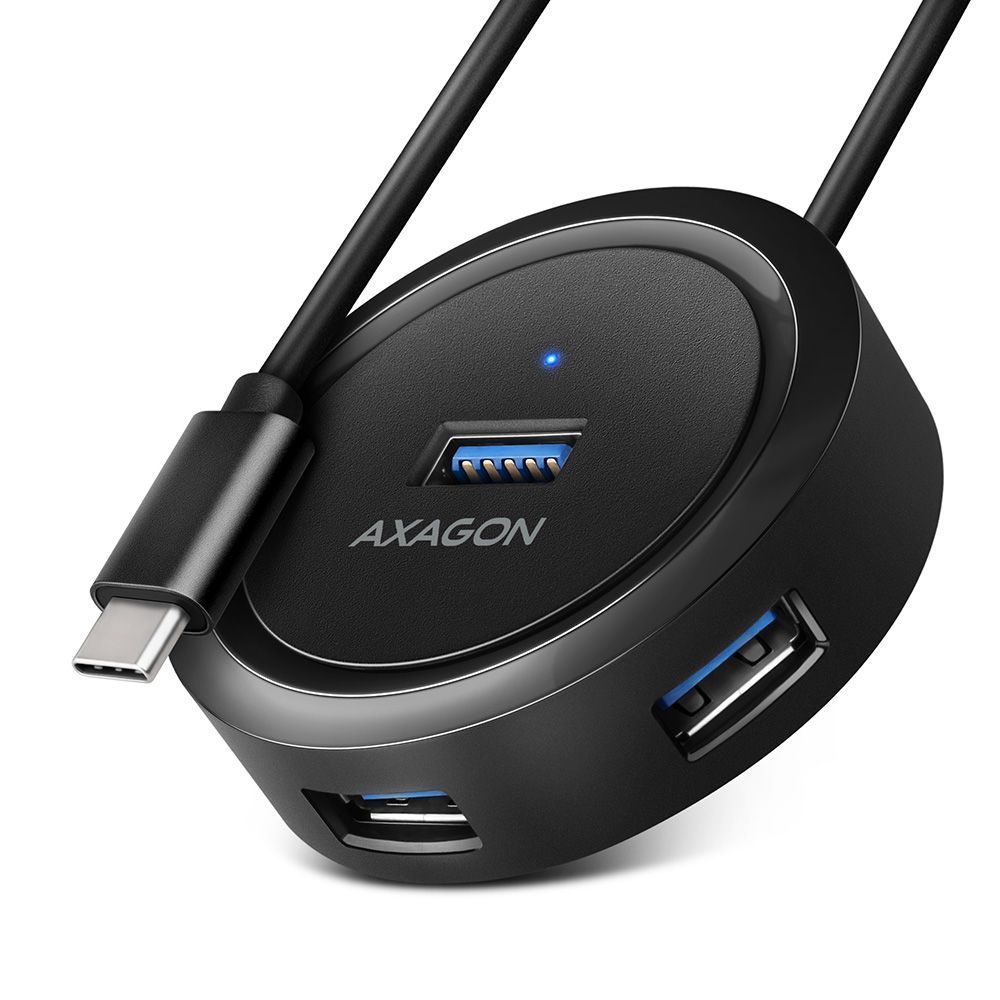 AXAGON HUE-P1C SuperSpeed USB-C Round HUB Black