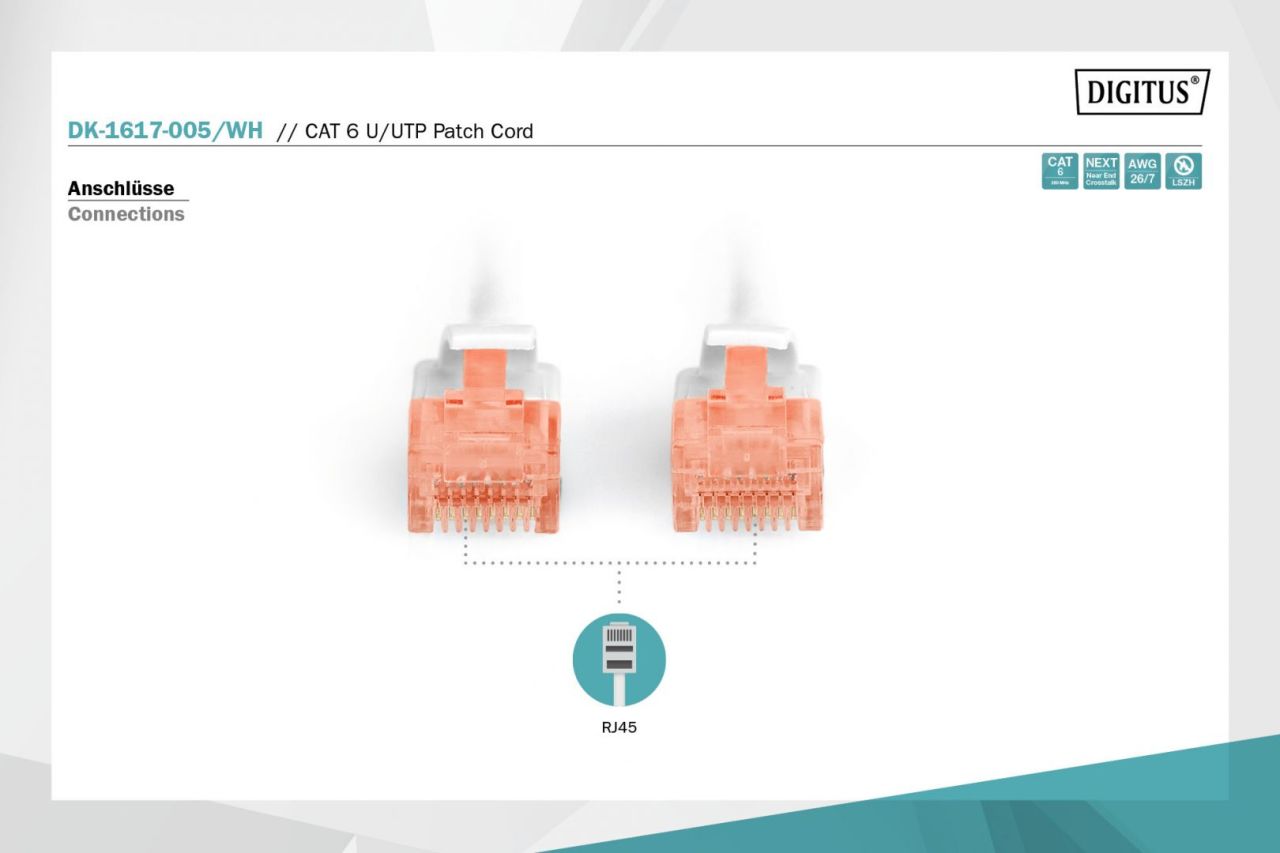 Digitus CAT6 U-UTP Patch Cable 0,5m White